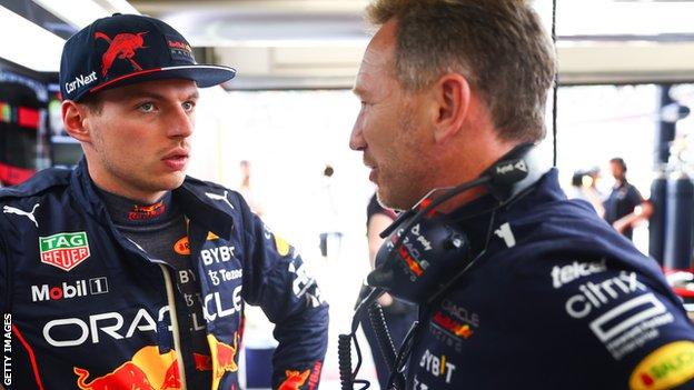Red Bull's Christian Horner en Max Verstappen