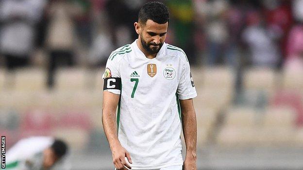 A dejected Riyad Mahrez after Algeria crashed out of the 2021 Africa Cup of Nations