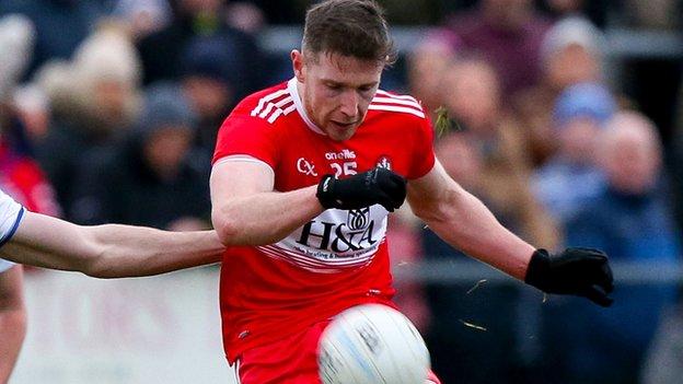 Emmett Bradley netted Derry's second goal in Sunday's defeat by Cork
