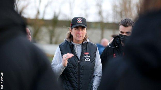 Marieanne Spacey-Cale instructs Southampton players