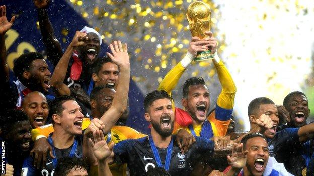 France celebrate winning the World Cup