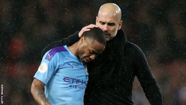 Raheem Sterling and Pep Guardiola