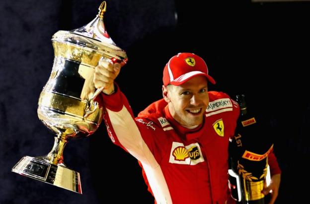 Sebastian Vettel wins the 2018 Bahrain Grand Prix