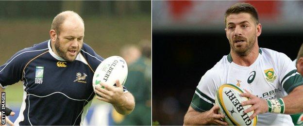 Os de Randt (left) and Willie le Roux
