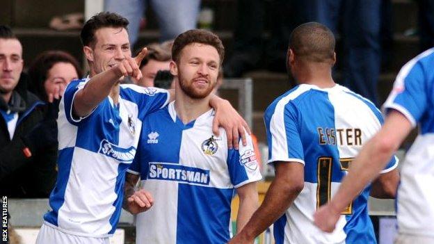 Matt Taylor celebrates with team-mates