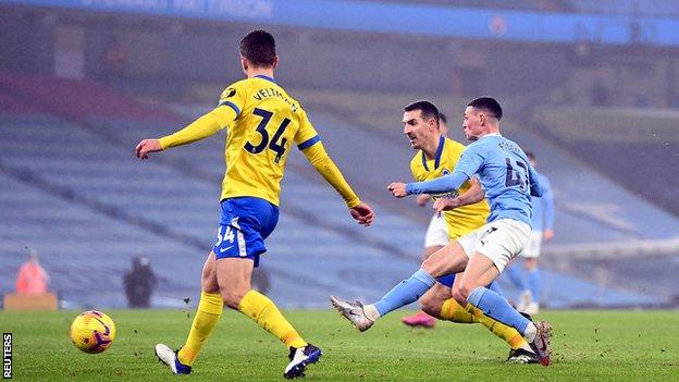 Manchester City 1-0 Brighton: Phil Foden scores only goal for Pep Guardiola's side - BBC Sport