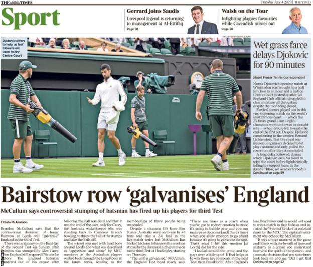 Tuesday's back pages BBC Sport