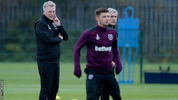 David Moyes oversees training in preparation for his first game as West Ham manager against Watford (Sunday 16 November, 16: 00 GMT)