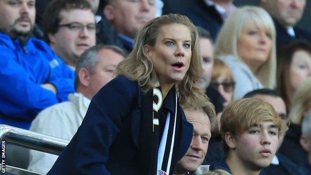 Amanda Staveley watches Newcastle's game against Tottenham