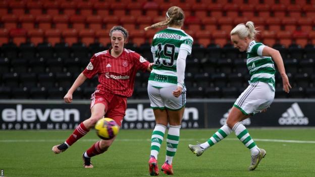 Natalie Ross scores for Celtic against Aberdeen
