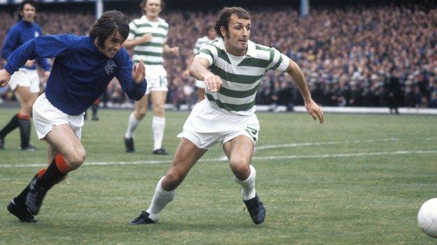 Rangers' Tommy McLean and Celtic's Jim Brogan