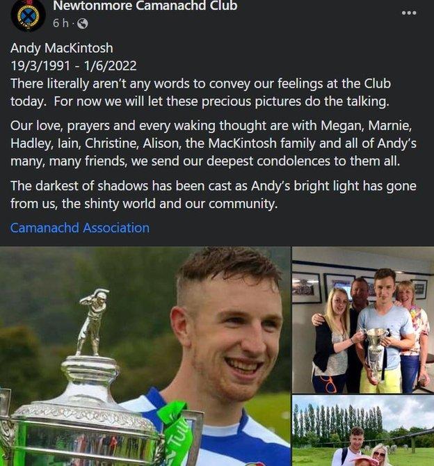 Newtonmore Camanachd Association Facebook post