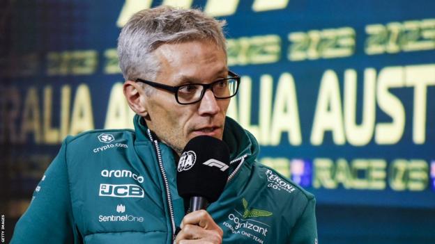 Mike Krack speaks at a news conference at the Australian Grand Prix