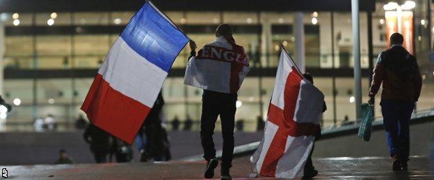 England fans make their way towards Wembley ahead of kick-off