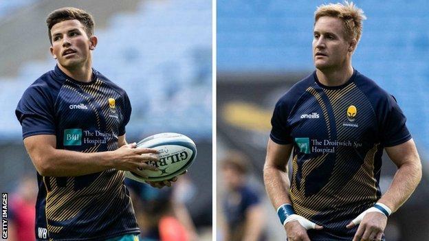 Will Butler (left) and GJ Van Velze will miss Worcester Warriors' last two games against Saracens and Sale
