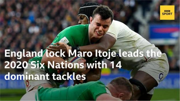 England lock Maro Itoje leads the tournament with 14 dominant tackles.