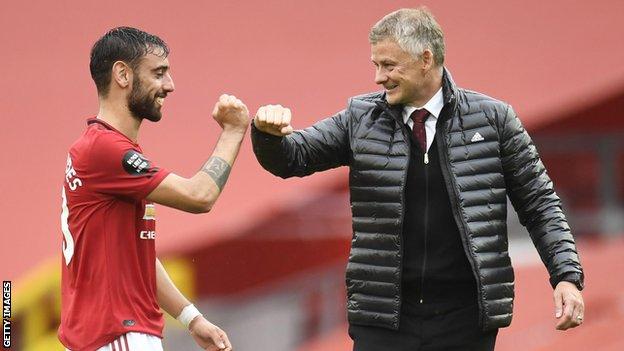 Bruno Fernandes and Ole Gunnar Solskjaer