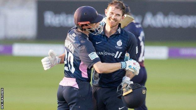 Centurion James Harris and John Simpson posted a new Middlesex sixth-wicket List A stand of 197