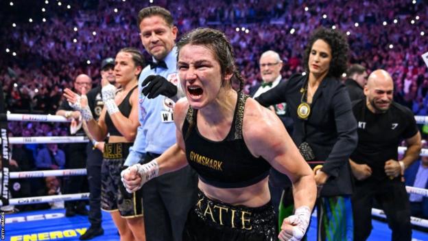 Katie Taylor celebrates