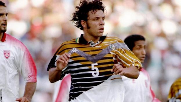 South Africa defender Mark Fish in action during the 1996 Africa Cup of Nations