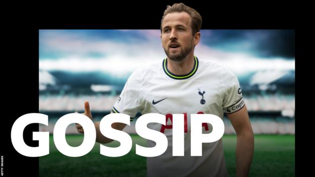 Harry Kane behind the Gossip logo