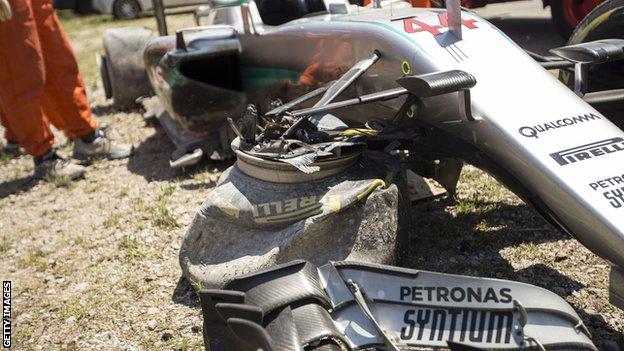 Lewis Hamitlon's car during 2016 Spanish GP