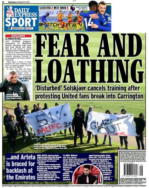 Friday's Daily Express back page