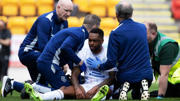 Rangers striker Danilo receives treatment