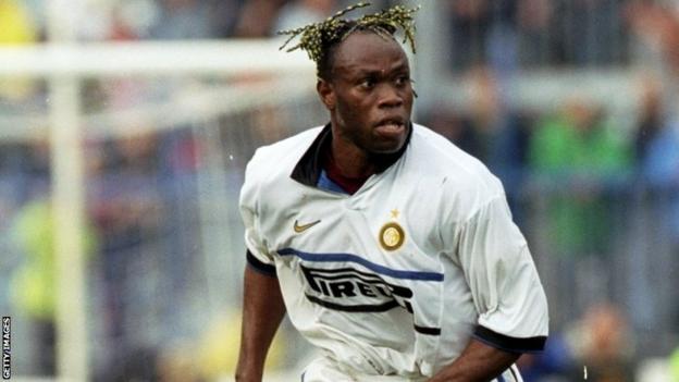 Former Nigeria defender Taribo West playing for Italian club Inter Milan in 1998
