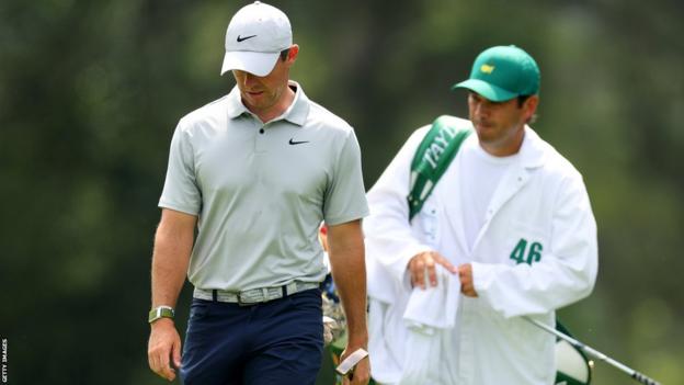 Rory McIlroy during his second round at the Masters on Friday
