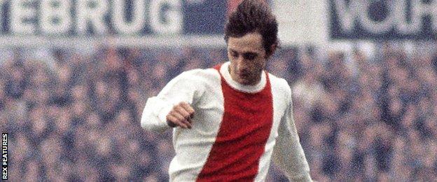 Johan Cruyff in action for Ajax in 1972