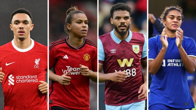 Liverpool's Trent Alexander Arnold, Manchester United's Nikita Parris, Burnley's Lyle Foster, Chelsea's Jess Carter