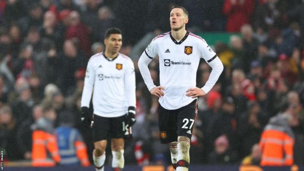 Wout Weghorst during Sunday's loss at Anfield