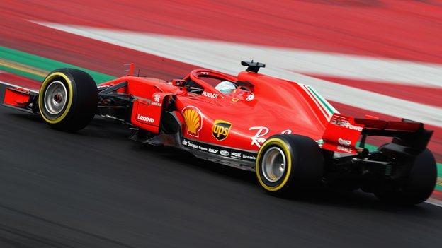 Sebastian Vettel of Germany driving the (5) Scuderia Ferrari SF71H on track during day two of F1 Winter Testing at Circuit de Catalunya