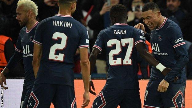 PSG players celebrate