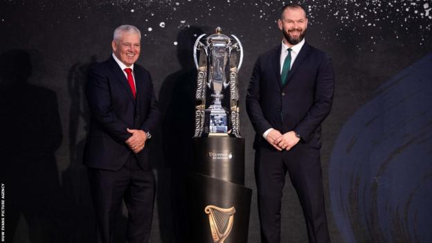 Andy Farrell and Warren Gatland at the 2023 Six Nations launch