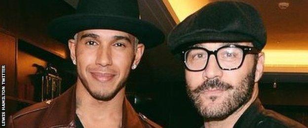 Lewis Hamilton and Jeremy Piven