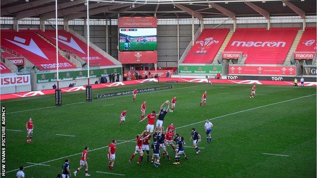 Wales in action against Scotland