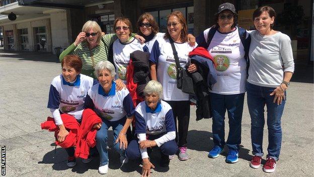 England and Argentina players from the unofficial women's World Cup in 1971 reunite in France