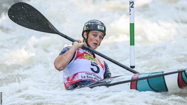 British canoe slalom star Mallory Franklin in action