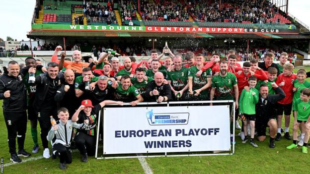 Glentoran defeated Cliftonville in the European play-off final last season