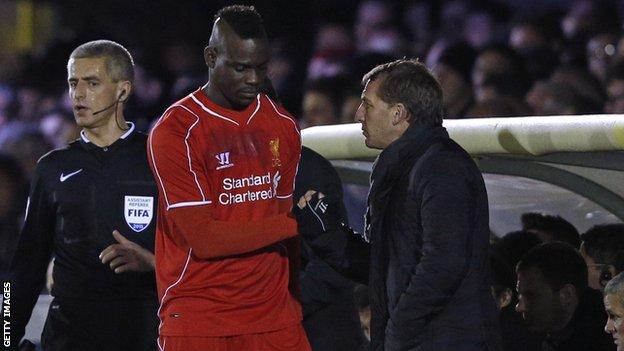 Mario Balotelli and Liverpool manager Brendan Rodgers