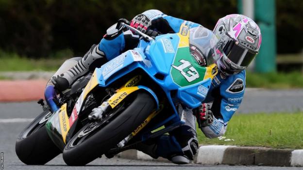 Lee Johnston on his Aprilia Supertwin