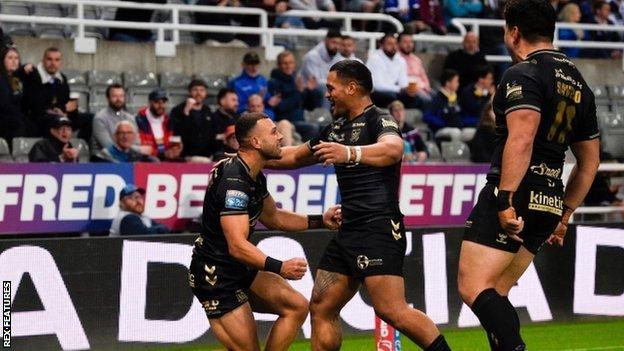 Carlos Tuimavave scored the second of Hull's three tries in Newcastle