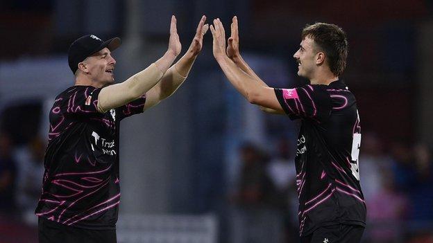 Somerset completed their record 191-run win over Derbyshire in the 12th over