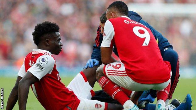 Moment brilliant Bukayo Saka takes off shirt after Raheem Sterling