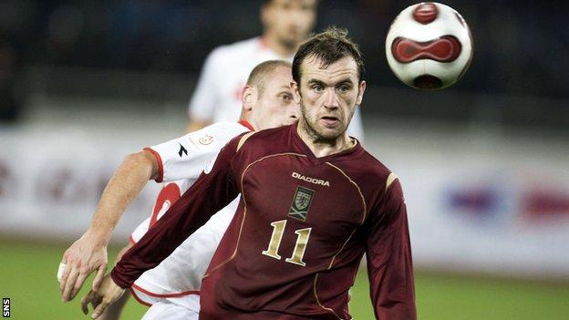 James McFadden playing for Scotland against Georgia in 2007