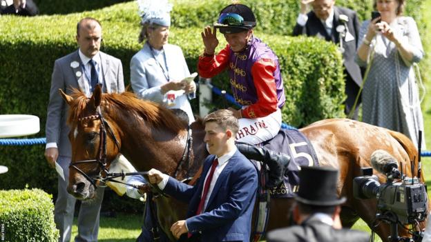 Desert Hero delivered King Charles his first winner at Royal Ascot with victory in the King George V Stakes