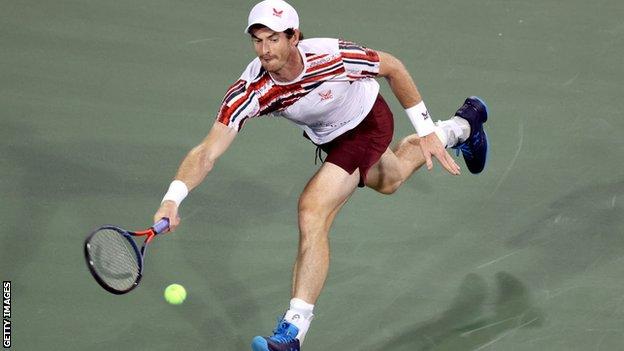 Andy Murray in action at the Cincinnati Masters