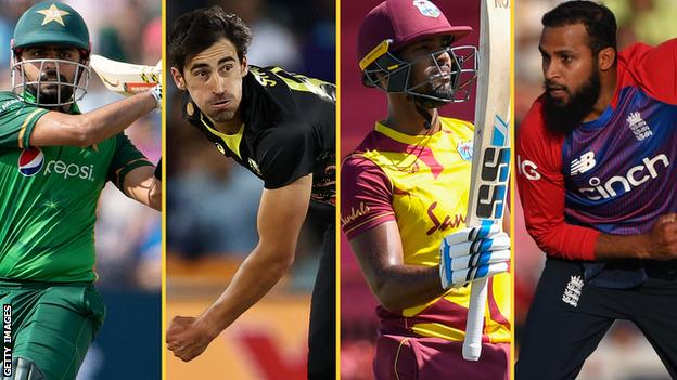 Babar Azam, Mitchell Starc, Nicholas Pooran et Adil Rashid